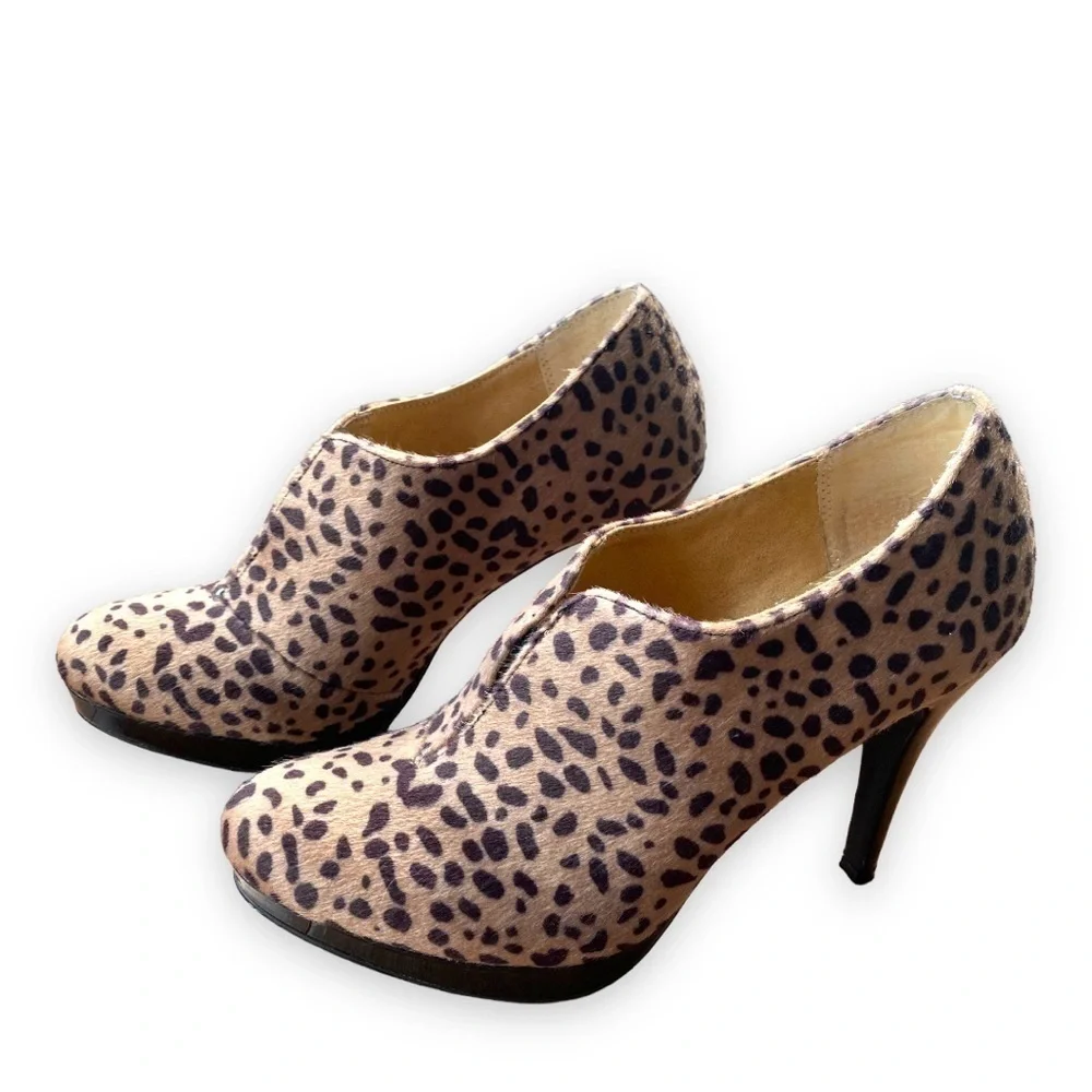 STYLE & Co Faux Fur Leopard Heeled Booties